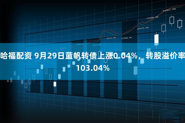 哈福配资 9月29日蓝帆转债上涨0.04%，转股溢价率103.04%