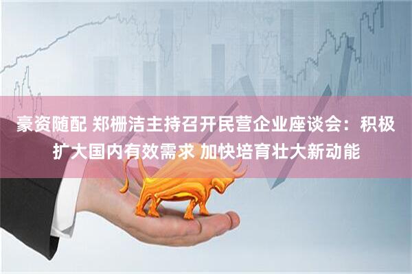豪资随配 郑栅洁主持召开民营企业座谈会：积极扩大国内有效需求 加快培育壮大新动能